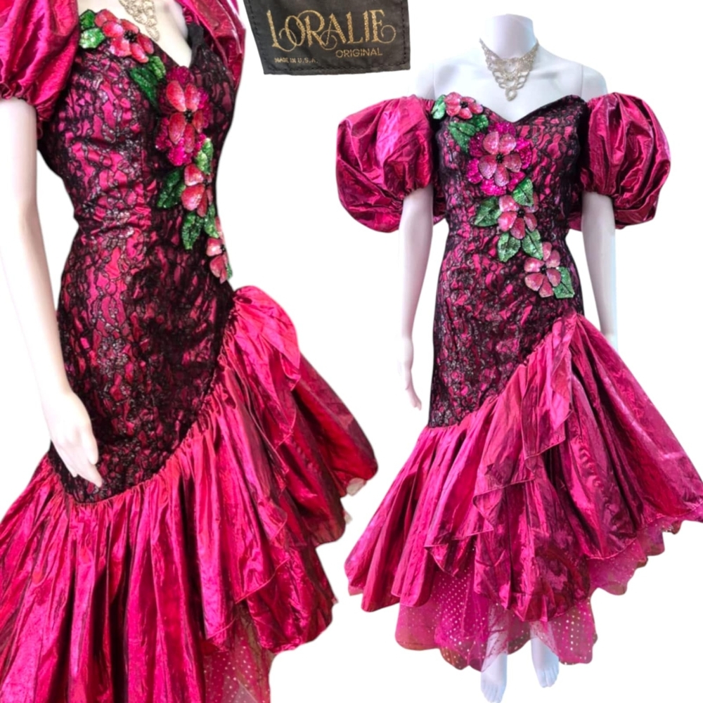 Loralie Original Vibrant Pink Floral Dress